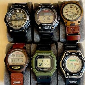 For sale a lot of 6 premium Casio watches. New without tags